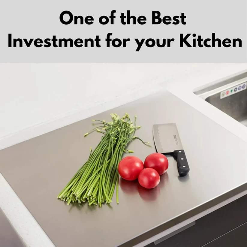 Pure Non-Magnet Stainless Steel Cutting Board ( Same Day Delivery )